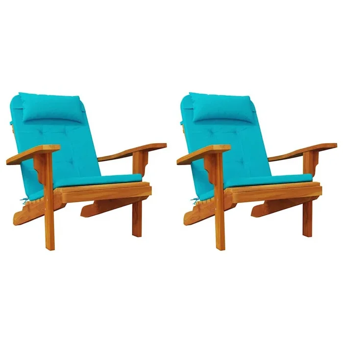 vidaXL Cojín de silla 2 pcs Tuquesa 58 x 77 x 4.5 cm Tela Oxford