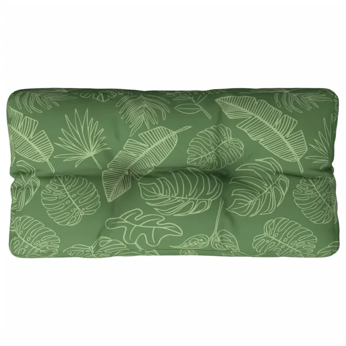 vidaXL Cojín para palés tela estampado de hojas 80x40x12 cm