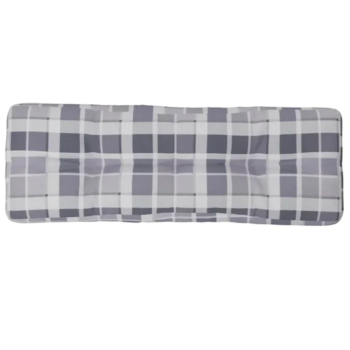 vidaXL Cojín para sofá de palets de tela a cuadros gris 120x40x12 cm