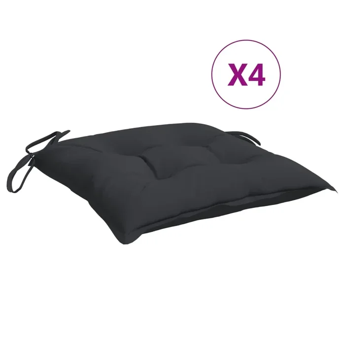 vidaXL Cojines de silla de jardín 4 uds tela Oxford negro 50x50x7 cm