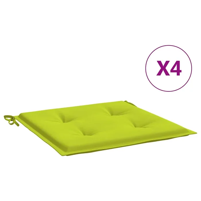 vidaXL Cojines de silla de jardín 4 uds tela Oxford verde 40x40x4 cm
