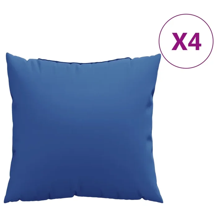 vidaXL Cojines de sofá 4 unidades tela azul royal 40×40 cm