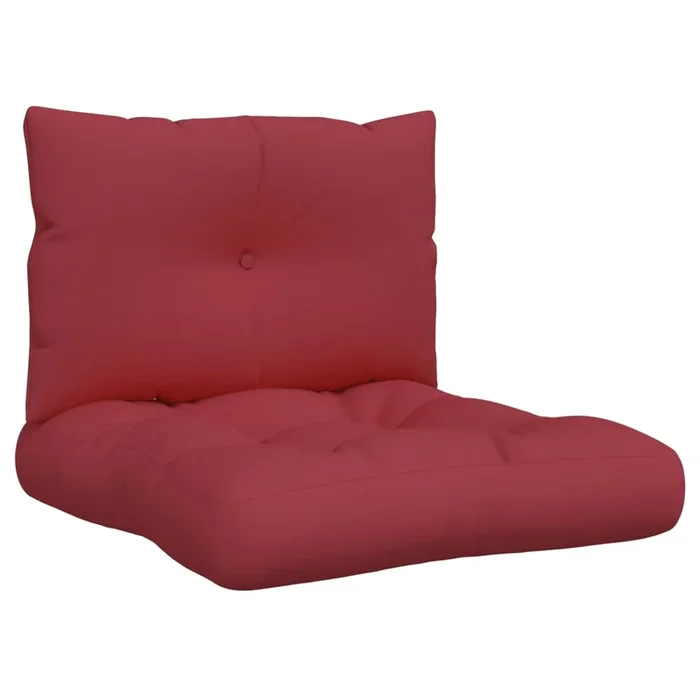 vidaXL Cojines para palets 2 unidades tela rojo tinto (2)