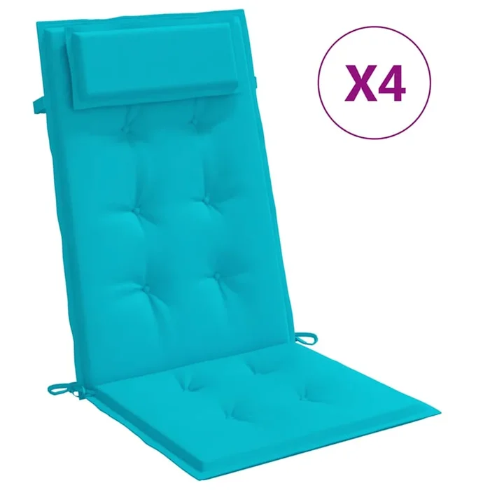 vidaXL Cojines para silla con respaldo alto 4 uds tela Oxford turquesa