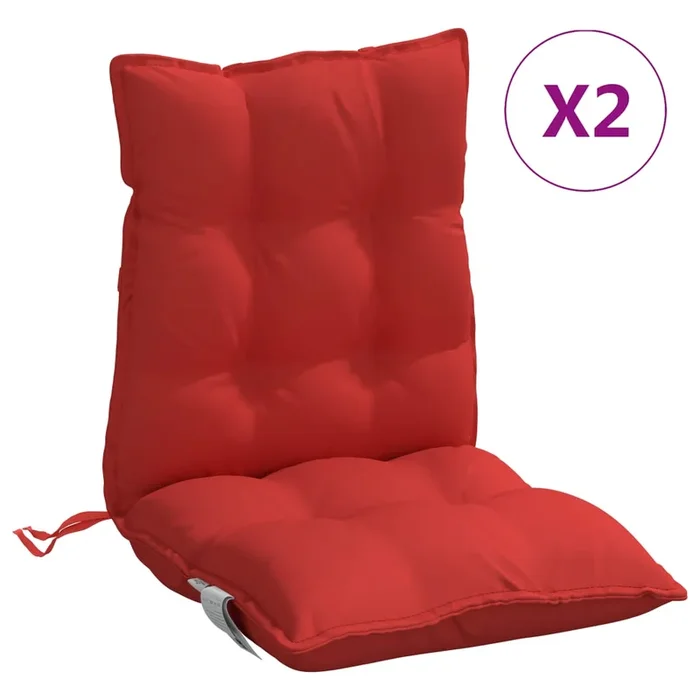 vidaXL Cojines para silla con respaldo bajo 2 uds tela Oxford rojo