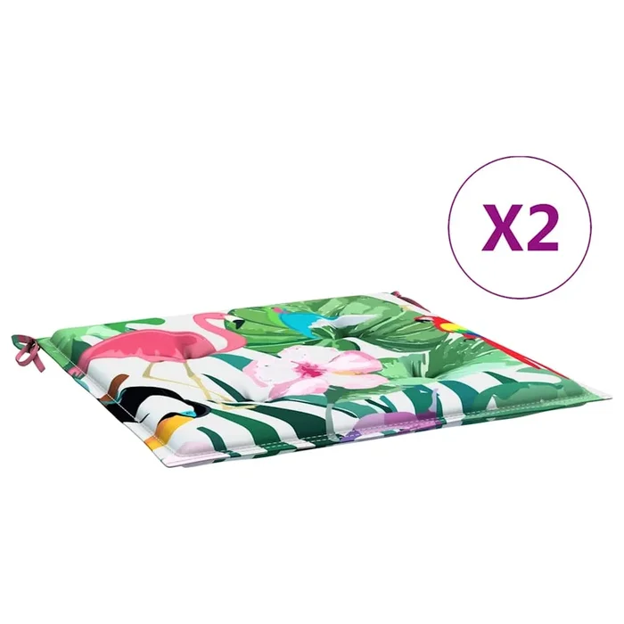vidaXL Cojines para silla de jardín 2 uds tela multicolor 40x40x4 cm