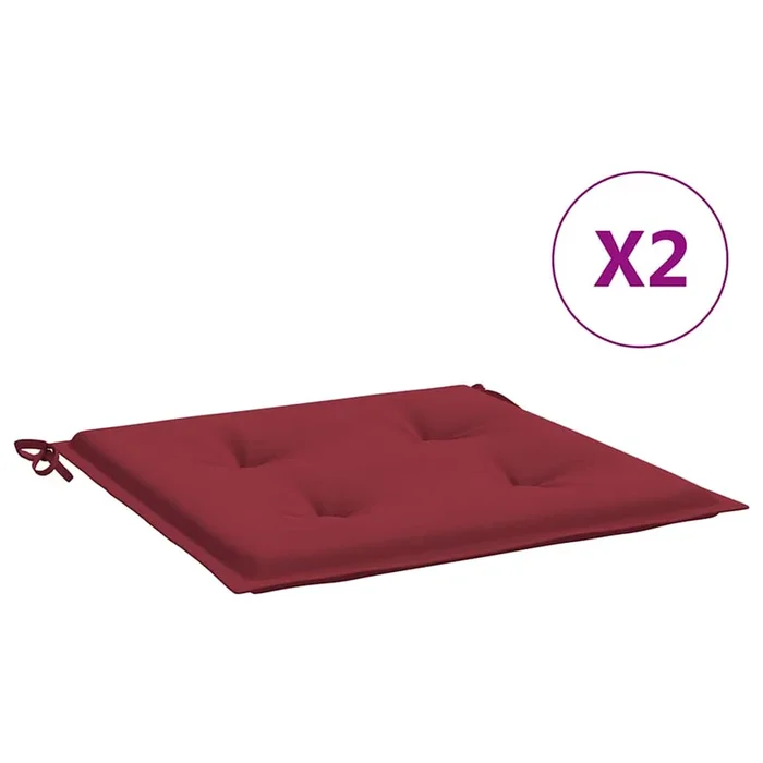 vidaXL Cojines silla de jardín 2 uds tela Oxford rojo tinto 50x50x4 cm