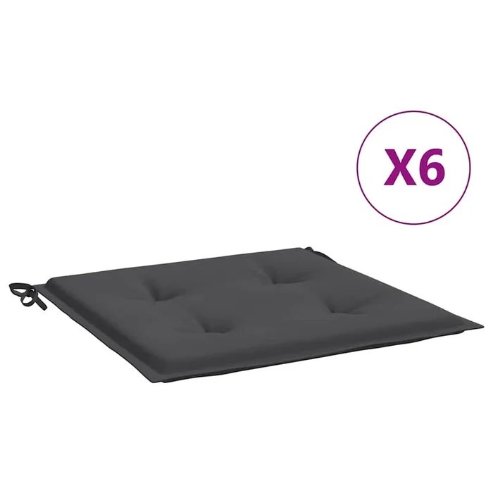 vidaXL Cojines silla de jardín 6 uds tela Oxford antracita 50x50x4 cm