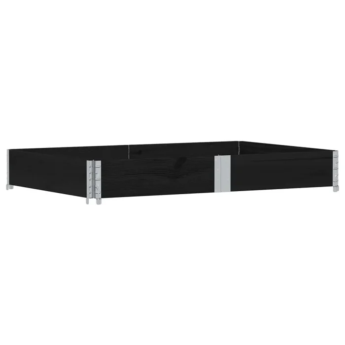 vidaXL Collar de palet madera maciza de pino negro 150×100 cm