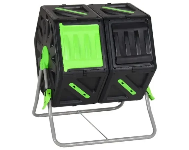 vidaXL compostador giratorio doble cámara pp 63x60x74 cm 140 l | Brico Depôt Consegna Rapida