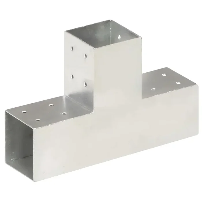vidaXL Conector de postes en forma de T metal galvanizado 81×81 mm