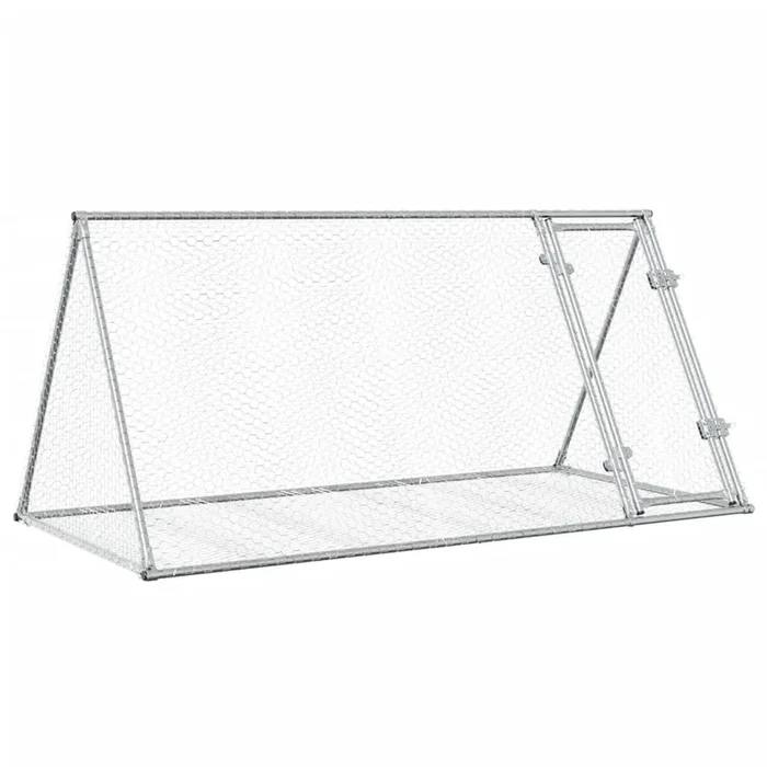 vidaXL Conejera acero galvanizado plateado 200x105x91 cm
