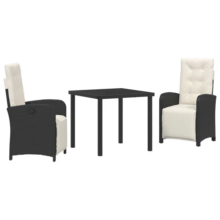 vidaXL Conjunto de Comedor de Jardín 5 pcs Negro ratán sintético (105)