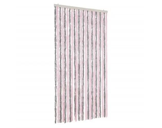 vidaXL cortina antimoscas chenilla gris plateado y rosa 100×200 cm | Brico Depôt Artigianale
