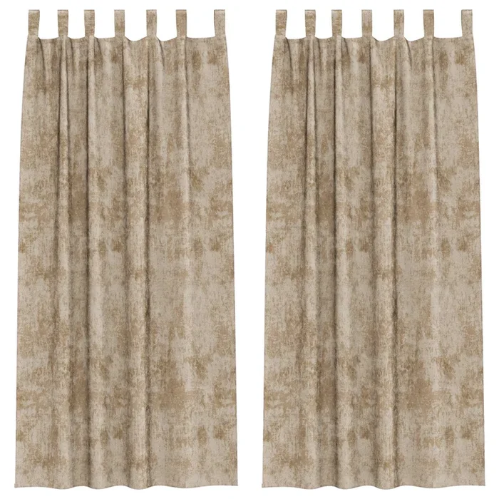 vidaXL Cortina con cortinas 2 pcs champán 260 x 140 cm Terciopelo