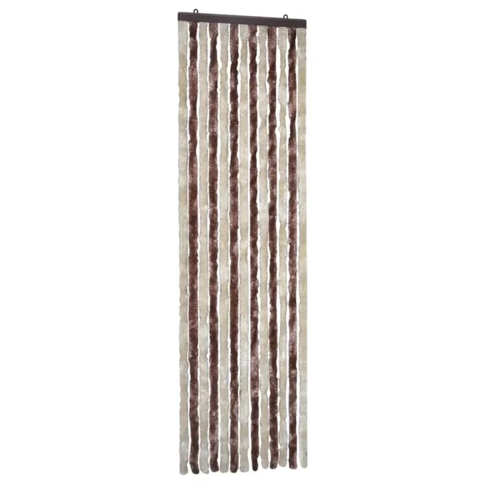 vidaXL Cortina mosquitera de chenilla beige y marrón claro 56×185 cm