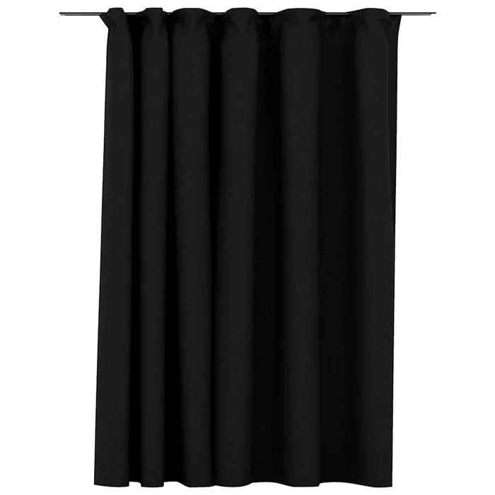 vidaXL Cortina opaca con ganchos look de lino gris antracita 290x245cm