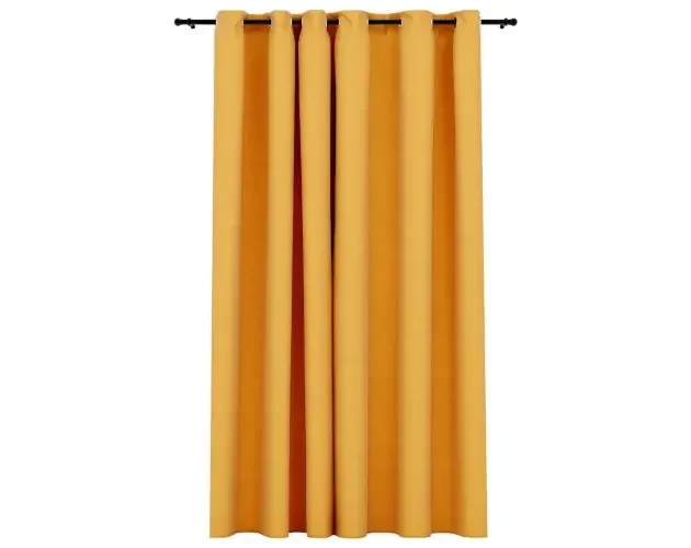 vidaXL cortina opaca con ojales look de lino amarillo 290×245 cm | Brico Depôt Offerta Speciale