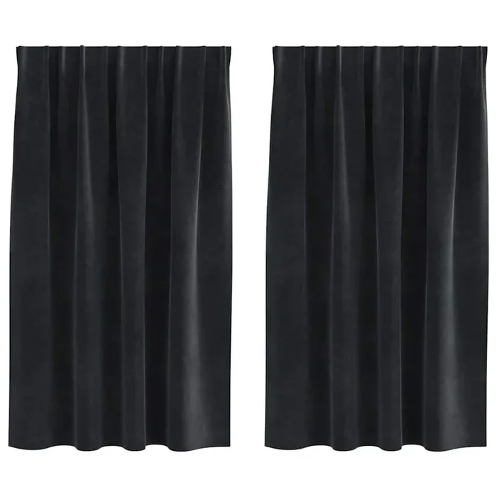 vidaXL Cortinas con cortinas 2 pcs Negro 140 x 140 cm Terciopelo