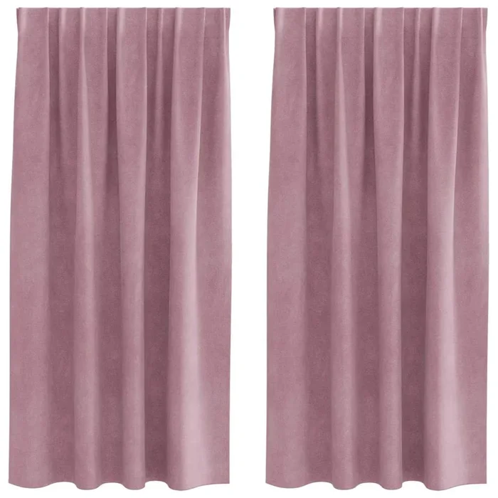 vidaXL Cortinas con cortinas 2 pcs Rosa oscuro 140 x 175 cm Terciopelo