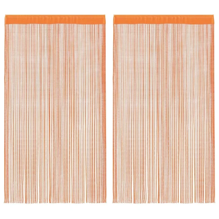 vidaXL Cortinas de cuerdas 2 uds naranja 100×250 cm