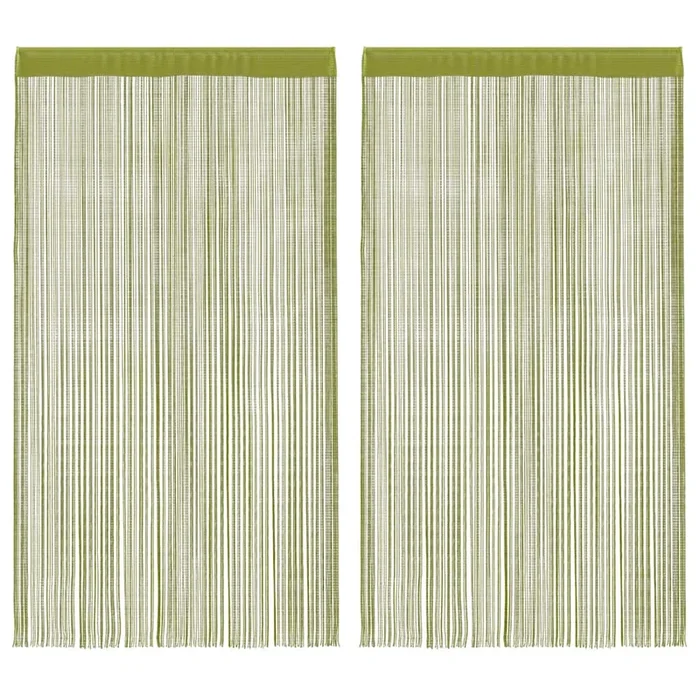 vidaXL Cortinas de flecos 2 piezas 140×250 cm verde