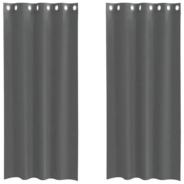 vidaXL Cortinas de gasa con ojales 2 uds gris oscuro 140×245 cm