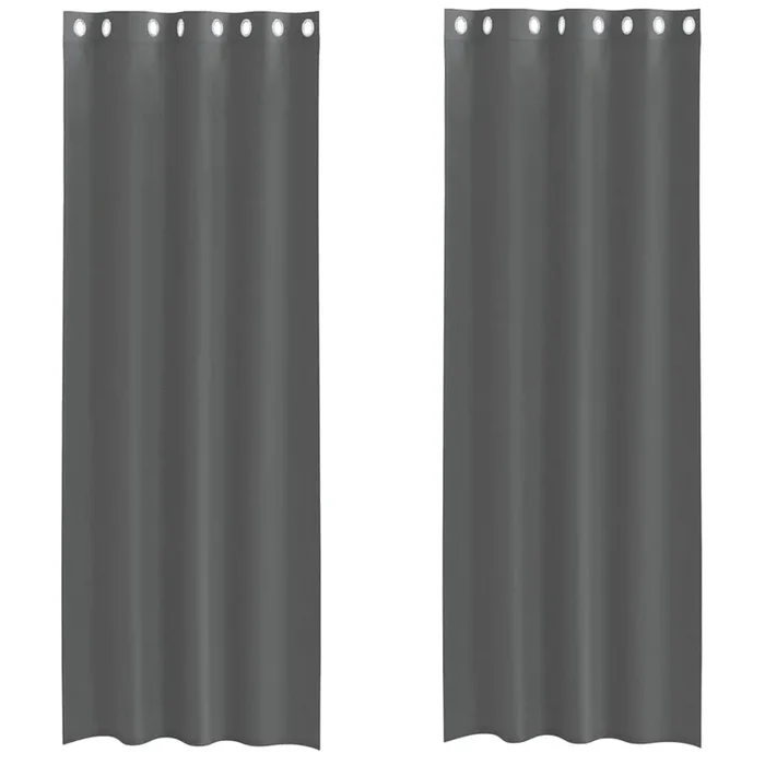 vidaXL Cortinas de gasa con ojales 2 uds gris oscuro 140×260 cm