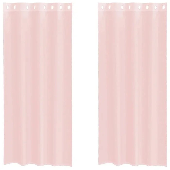 vidaXL Cortinas de gasa con ojales 2 uds rosa claro 140×225 cm
