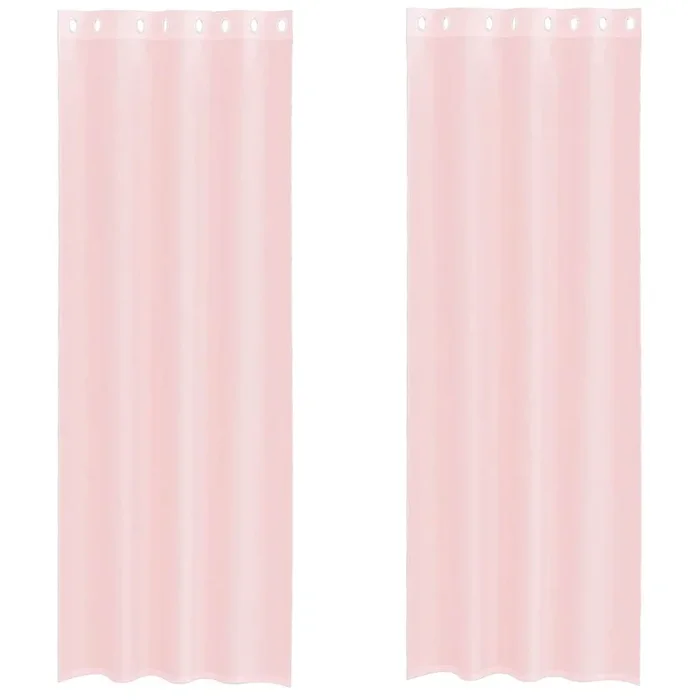 vidaXL Cortinas de gasa con ojales 2 uds rosa claro 140×300 cm