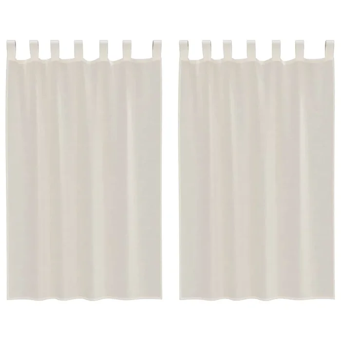 vidaXL Cortinas de gasa con trabillas 2 uds. crema (3)