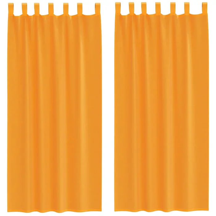 vidaXL Cortinas de gasa con trabillas 2 uds naranja 140×245 cm