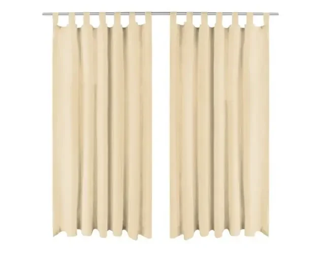 vidaXL cortinas de micro-raso con bucles 2 unidades 140×245 cm beis | Brico Depôt Ultime Pezzi