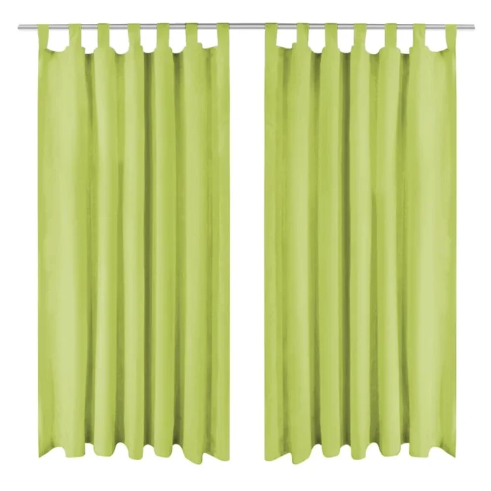 vidaXL Cortinas de micro-raso con bucles 2 unidades 140×245 cm verde