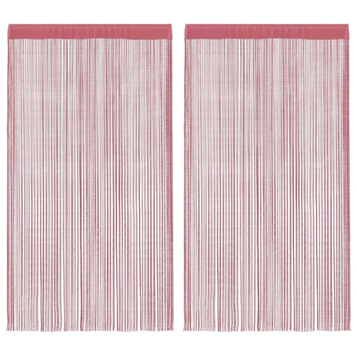 vidaXL Cortinas de tiras 2 uds. color rosa 100×250 cm