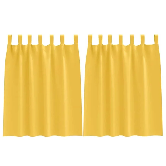 vidaXL Cortinas opacas Amarillo Mostaza Poliéster (6)