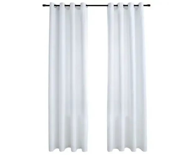 vidaXL cortinas opacas anillas de metal 2 pzs blanco crudo 140×175 cm | Brico Depôt A Buon Prezzo