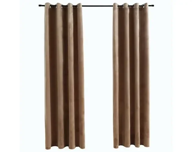 vidaXL cortinas opacas con anillas 2 pzas terciopelo beige 140×245 cm | Brico Depôt Prezzo Basso