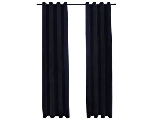 vidaXL cortinas opacas con anillas 2 pzas terciopelo negro 140×175 cm | Brico Depôt Subito Disponibile