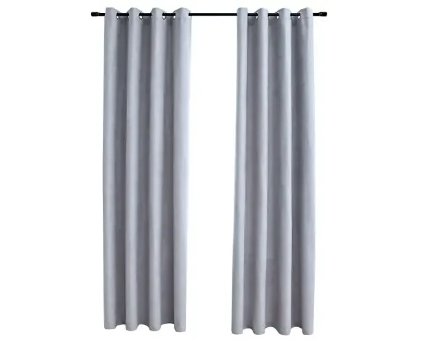 vidaXL cortinas opacas con anillas de metal 2 piezas gris 140×225 cm | Brico Depôt Garanzia Inclusa