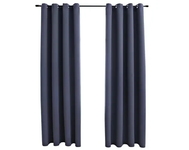 vidaXL cortinas opacas con anillas de metal 2 pzs antracita 140×245 cm | Brico Depôt Prezzo Basso