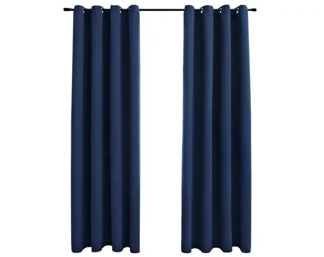 vidaXL cortinas opacas con anillas de metal 2 uds azul 140×225 cm | Brico Depôt Migliore Qualità