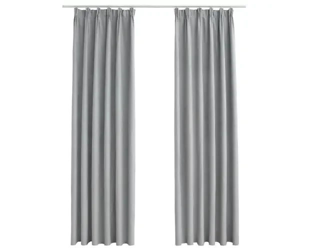 vidaXL cortinas opacas con ganchos 2 piezas gris 140×175 cm | Brico Depôt Vendita Finale