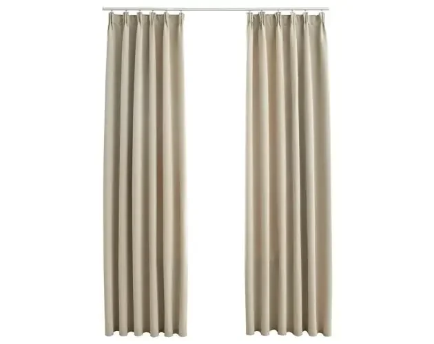 vidaXL cortinas opacas con ganchos 2 unidades beige 140×175 cm | Brico Depôt Lusso