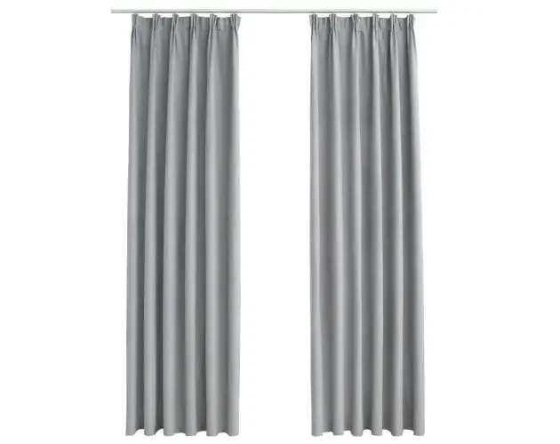 vidaXL cortinas opacas con ganchos 2 unidades gris 140×245 cm | Brico Depôt Novità