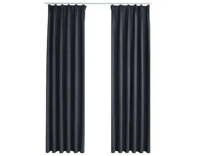 vidaXL cortinas opacas con ganchos 2 unidades gris antracita 140x175cm | Brico Depôt Spedito Oggi