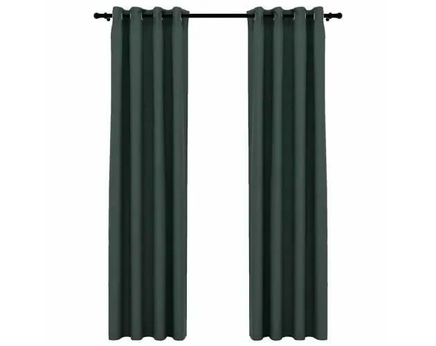 vidaXL cortinas opacas con ojales look de lino 2 pzas verde 140×245 cm | Brico Depôt Top Qualità