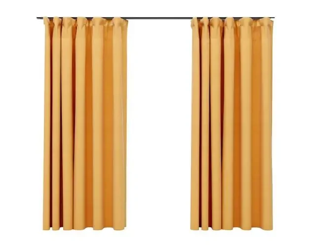 vidaXL cortinas opacas ganchos look de lino 2 pzas amarillo 140×175 cm | Brico Depôt Saldi