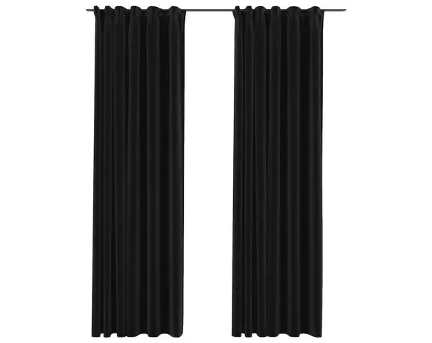 vidaXL cortinas opacas ganchos look de lino 2 pzas antracita 140x245cm | Brico Depôt Subito Disponibile