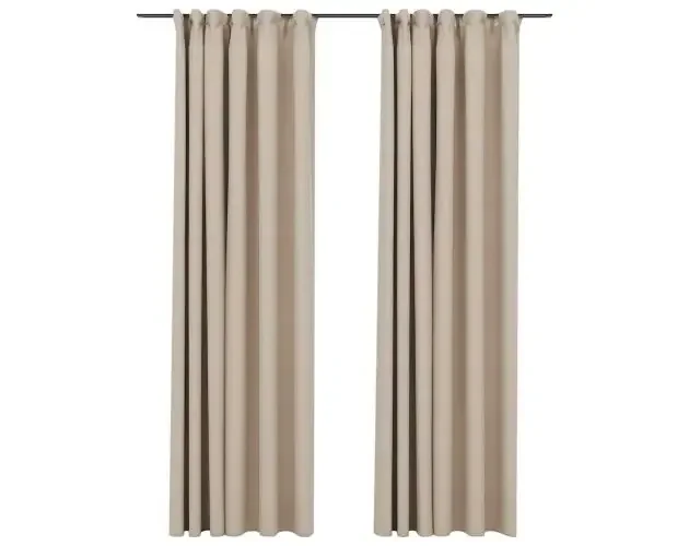 vidaXL cortinas opacas ganchos look de lino 2 pzs beige 140x225cm | Brico Depôt Non Perdere